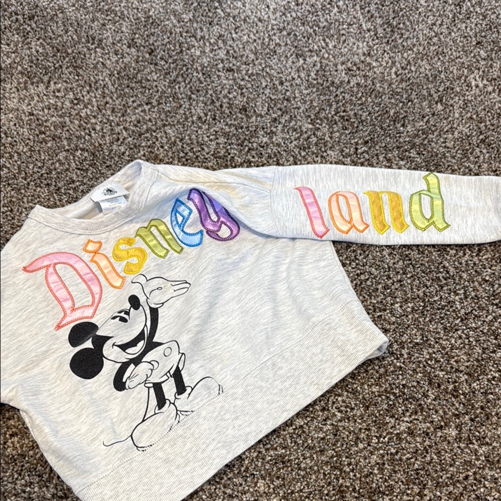 Kid’s Disneyland Gray Mickey Mouse Sweatshirt with Colorful Accents - Picture 5 of 7